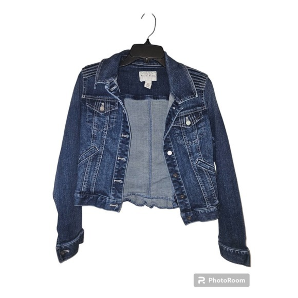 White House Black Market Blue Jean‎ Jacket Womens Size 4
